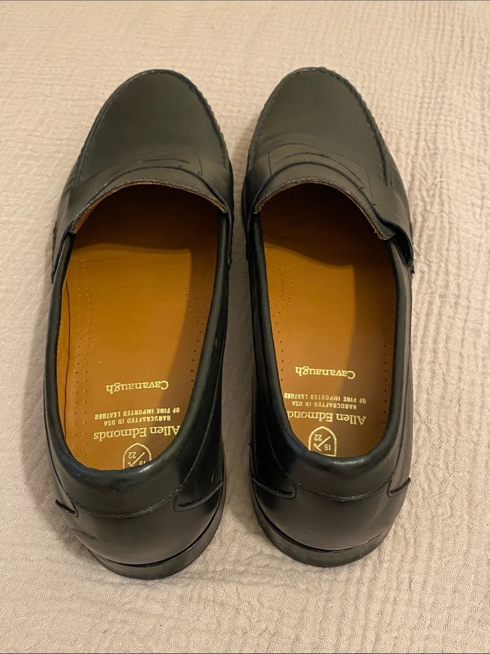 Allen Edmonds Black Leather Penny Loafers. Size 14